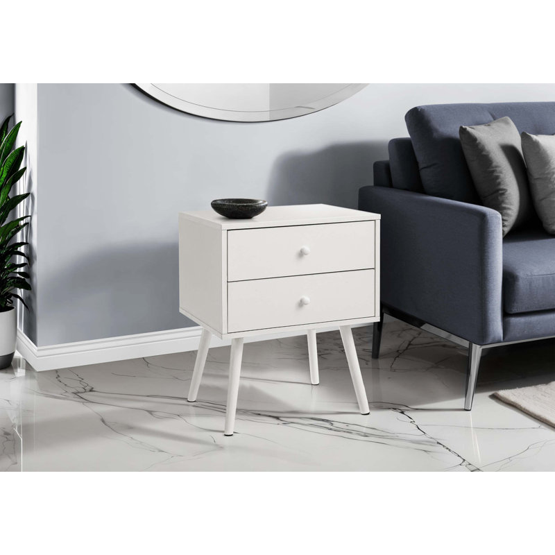 Modern Accent Table with Storage Drawers