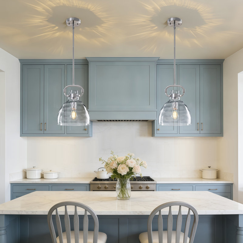 Rooker 1 - Light 9.8in Single Pendant, Hammered, Polished Nickel