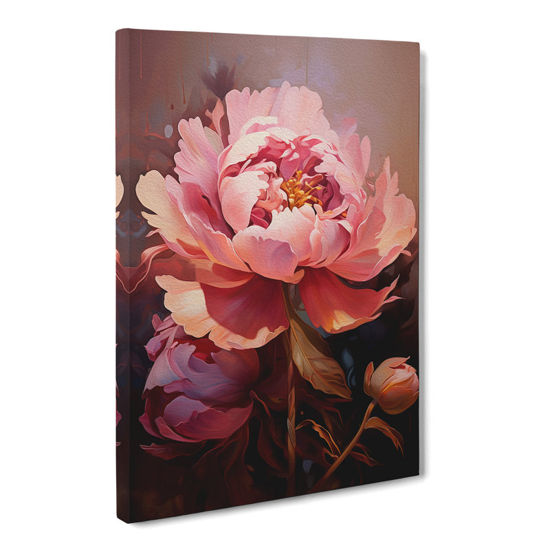 Peony Flower Contemporary - No Frame Print, 60cm H x 40cm W x 3cm D