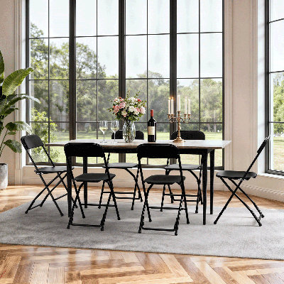 Plastic Stackable Folding Chairs, Patio Garden Wedding Party Event Dining Chairs for Indoor Outdoor