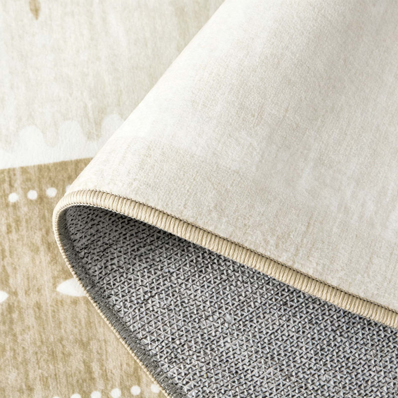 Tapis moderne lavable à la machine, Beige, 10 x 13 pi