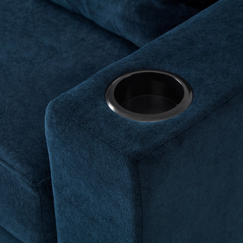 Canapé avec repose-pieds de 42,5 po Keir, Bleu