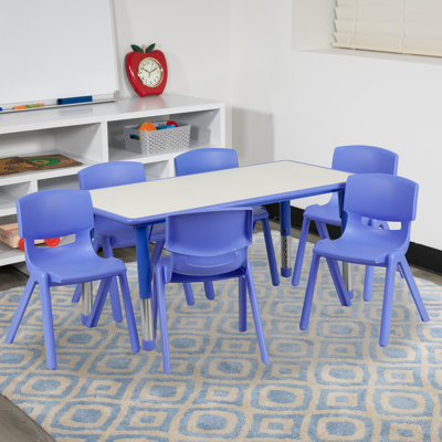 Goddard 7-Piece Plastic Kids Activity Table and Chairs Set