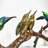 Bronze Hummingbirds on Branch Figurine
