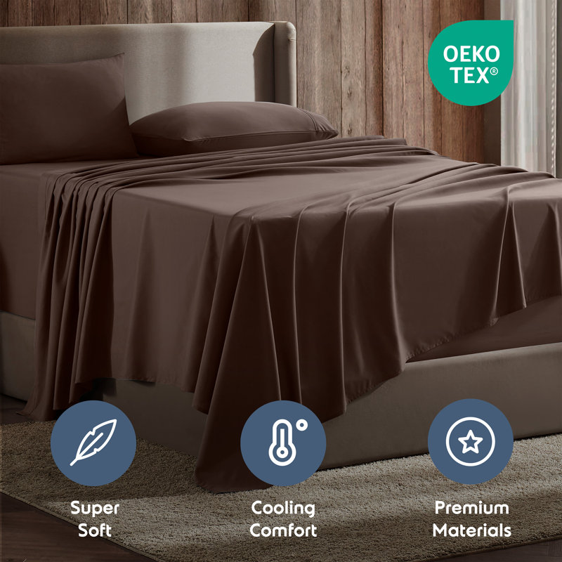 Ensemble de draps Luxury Collection Classic, Double, Brun belge