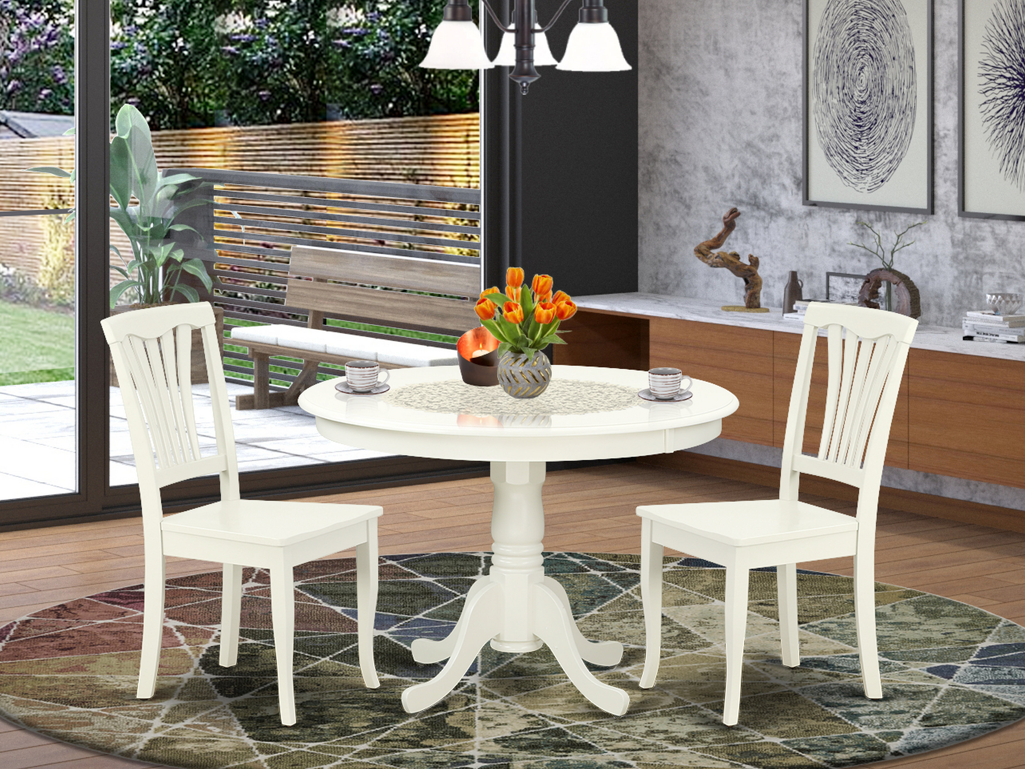 August Grove® Lamons Piece Solid Wood Rubberwood Dining Set