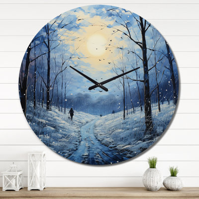 Horloge murale Winter Sky Serenity Pastoral II - Paysages