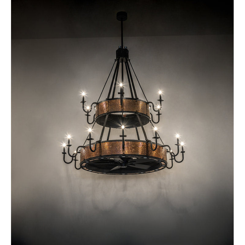 62" Wide Costello 18 Light Two Tier Chandel-Air, 75" H x 72" W x 72" D