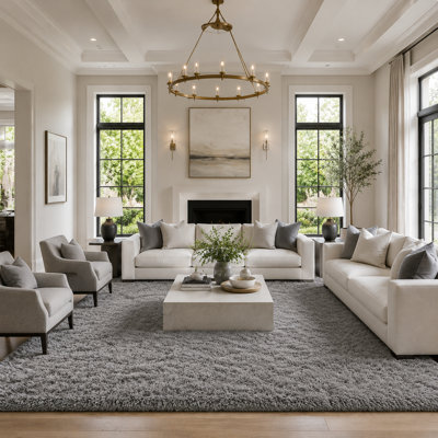 8x10 Ft Light Gray Extra Large Shag Rugs for Living Room Soft Fluffy Furry Area Rugs for Bedroom Indoor Floor, Aesthetic Carpet for Kids Home Decor