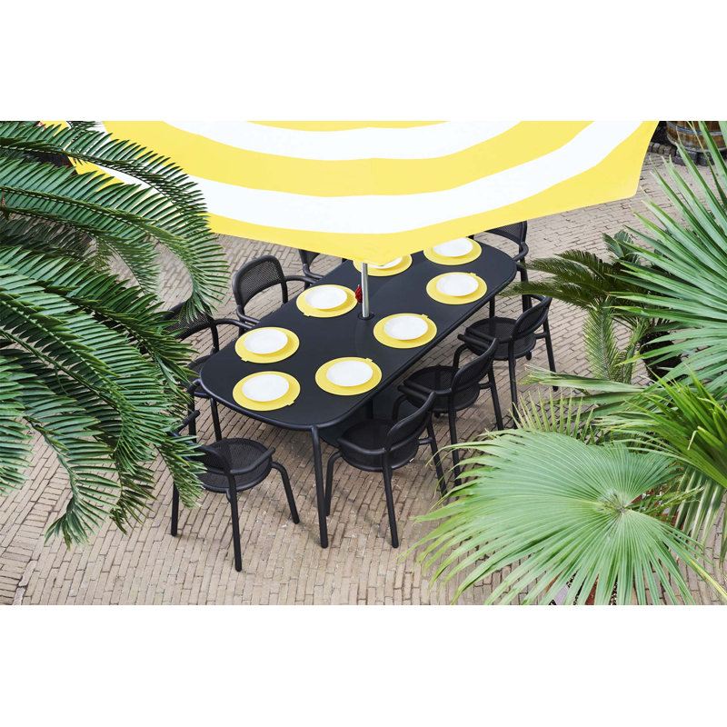 Toni Tablo Outdoor Dining Table Set With Chairs, Anthracite, 6