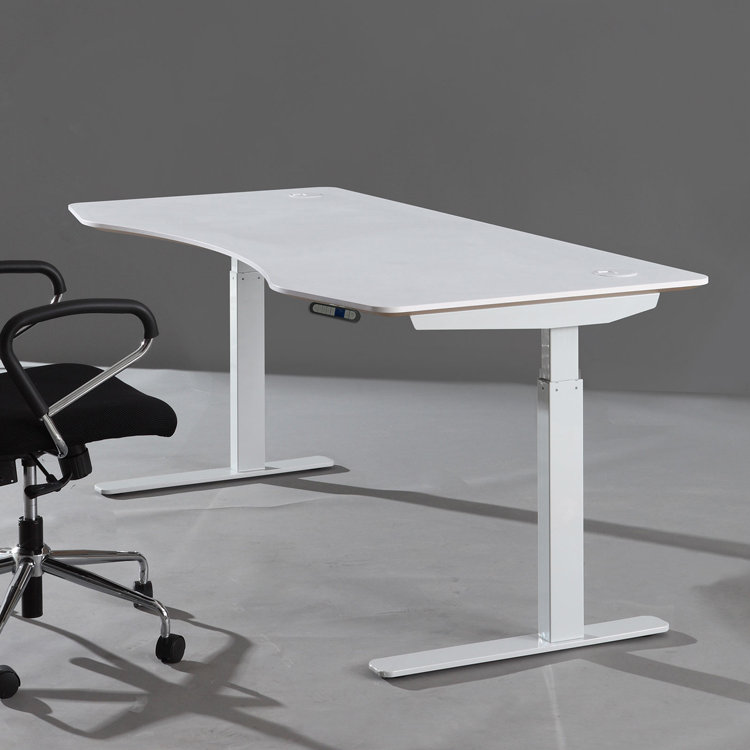 Adjustable Metal Base Standing Desk, White, 48" H x 71" W x 33" D