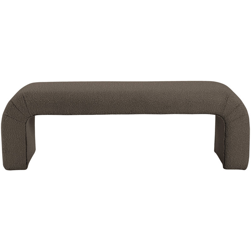 Niagara Upholstered Bench, Brown Boucle Fabric, 17.5" H x 52" W x 15.5" D