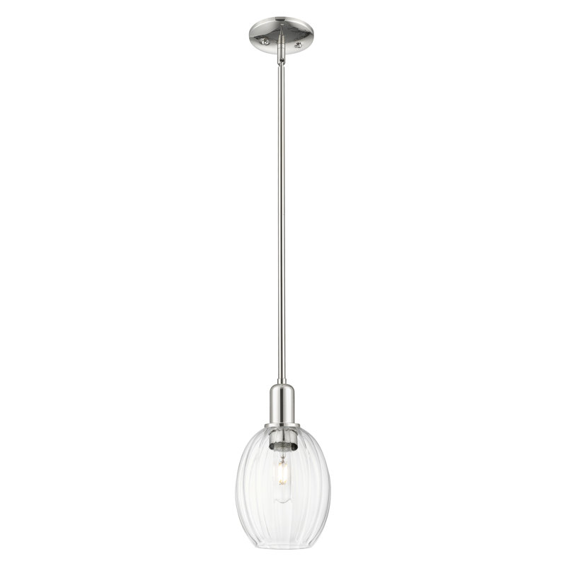 Downtown Urban - Preston - Mini-luminaire suspendu avec tige en forme de cloche à abat-jour 1 lumière 6 po Preston, Clair