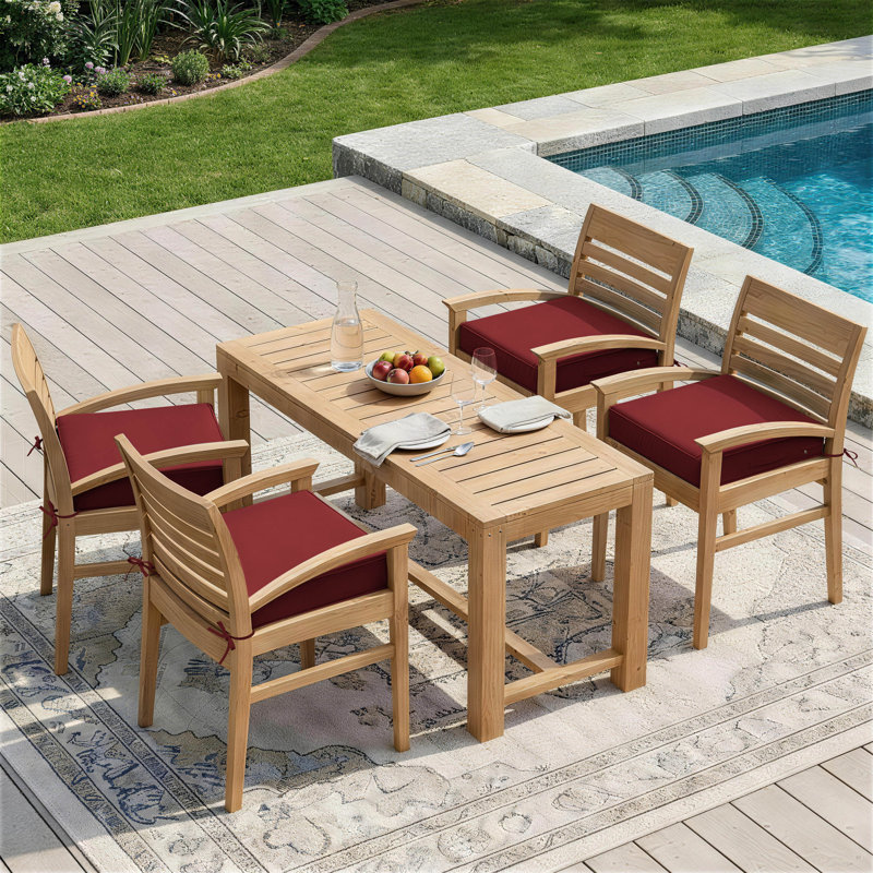 Outdoor 3'' Non-Slip Patio Chair Cushion Cover With Portable Carry Handle., 3", Wine, 17" W x 16" D