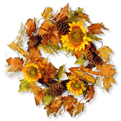 Couronne de tournesols d'automne Kesly 24 po