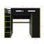 Lit mezzanine double avec bureau intégré, garde-robe, tiroirs de rangement et lumière DEL RVB-1857139053