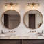 Applique murale 3 lumières pour meuble-lavabo moderne avec abat-jour en verre transparent