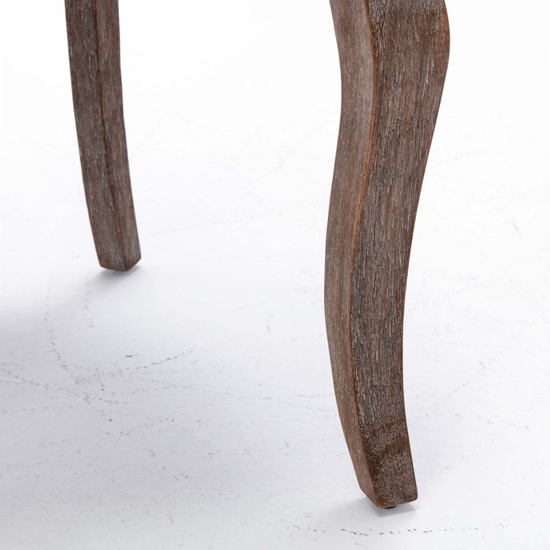 Chaise d'appoint en bois massif, Tissu beige