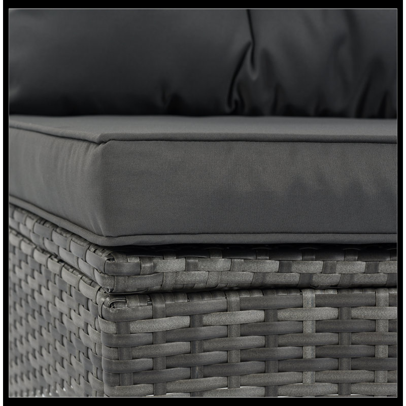6 - Person Patio Conversation Set with Cushions, Gray