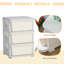 Unité de rangement pour enfant à 3 niveaux avec 3 tiroirs de rangement crème