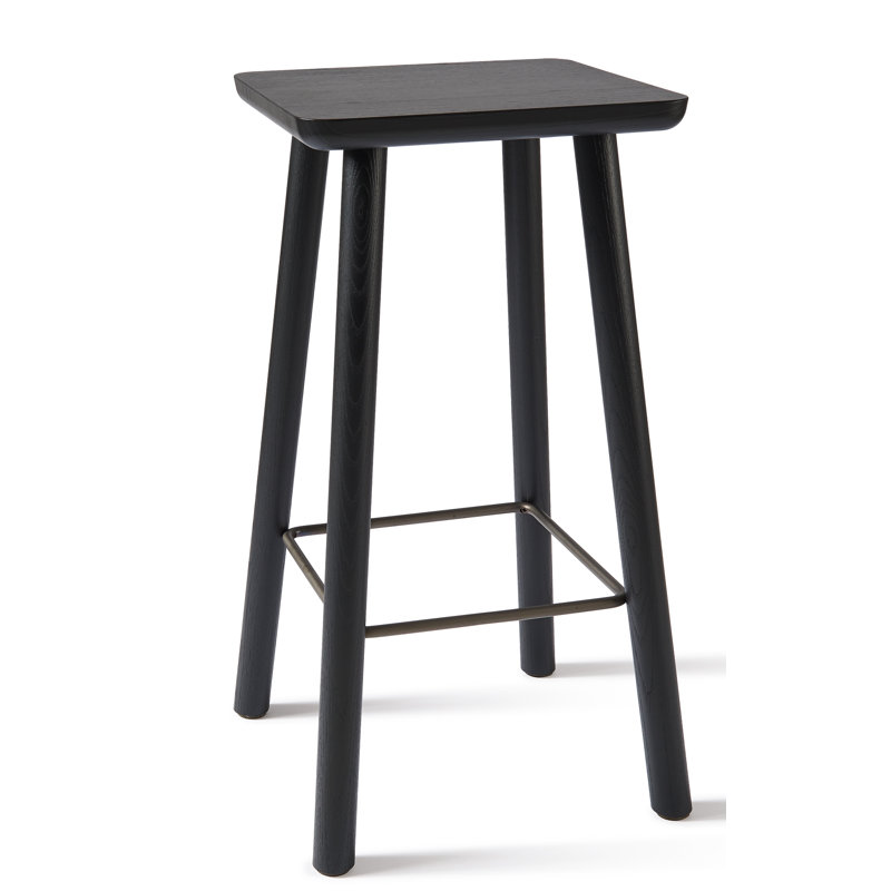 Solid Wood Counter Stool, Black
