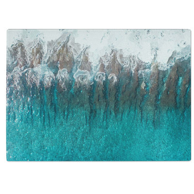 Tempered Glass Wave Grooves in the Maldives in Abstract Chopping Board