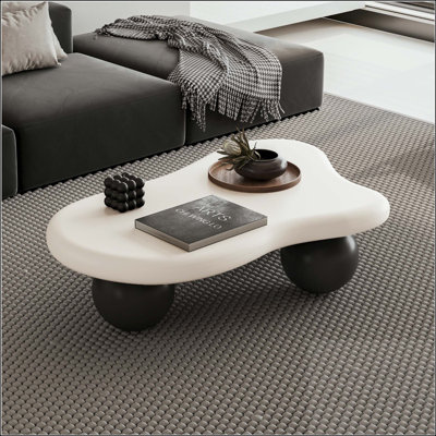 Cloud-Shaped Coffee Table with 3 Ball Legs