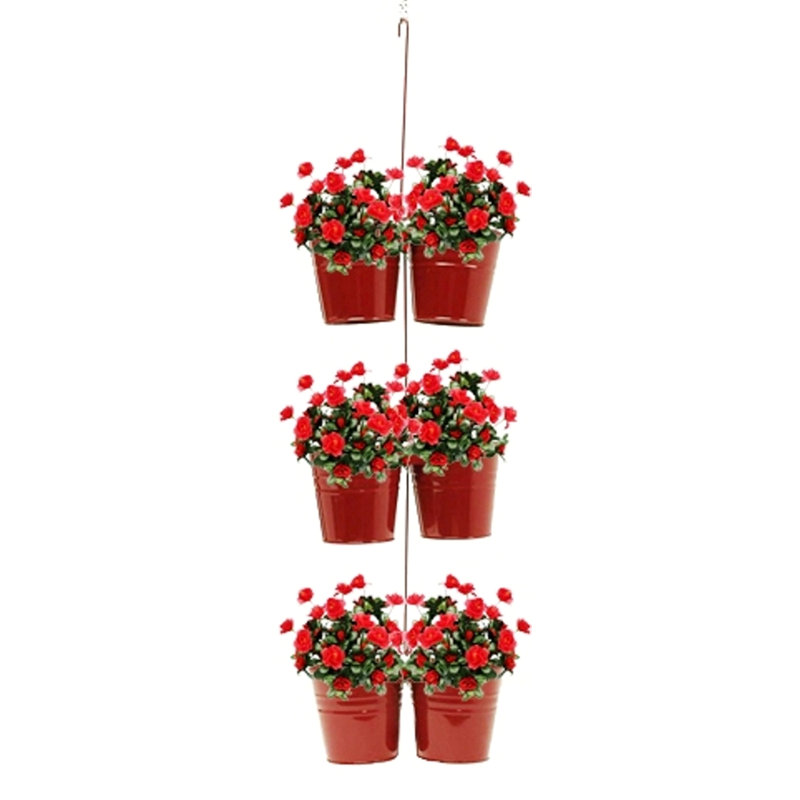 Pot à fleurs en acier galvanisé Jeltina, Rouge