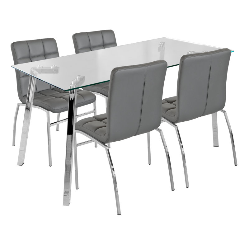 Branham 4 - Person Dining Set, Grey