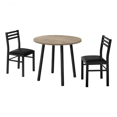 Ensemble de table de salle à manger contemporain à abattants 3 pièces, conception compacte avec chaises rembourrées, idéal pour les petites cuisines et la vie moderne., Ensemble de table de salle à manger