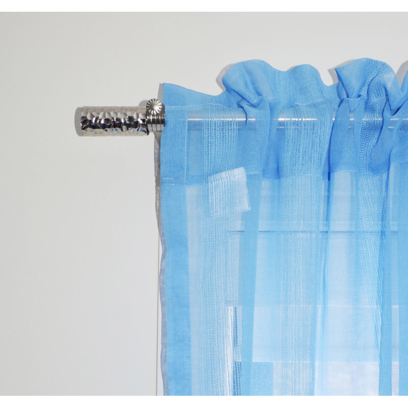 Panneau de rideau simple diaphane Kennedi, Bleu, l 80 po x L 98 po