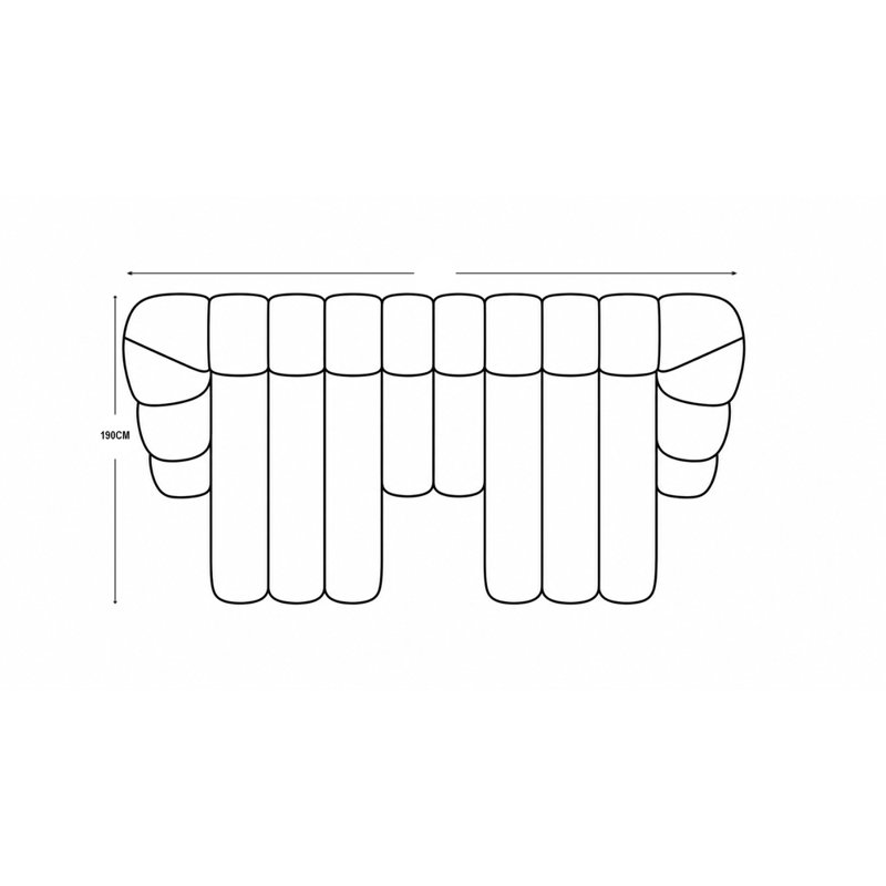 Sofa, 3, 72cm H x 378cm W x 190cm D