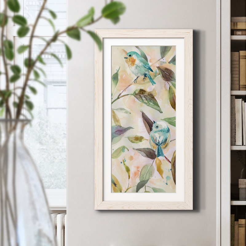 Bird Sanctuary II - peinture sur toile encadrée, Blanc