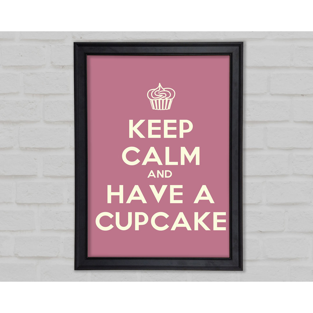 Küche Zitat Keep Calm Cupcake Pink Gerahmter Druck 9945