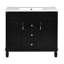 Meuble-lavabo contemporain 36 po, finition miroir noir, 2 tiroirs et portes, armoire de rangement spacieuse et élégante avec lavabo, tiroirs de portes, gracieux
