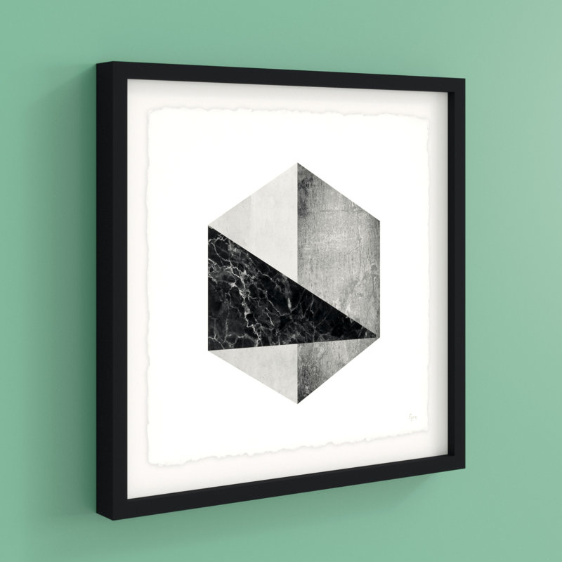 « marbré hexagonal », impression encadrée, H 32 po x l 32 po x P 1,5 po