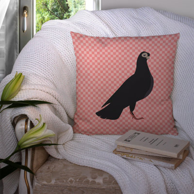 Pigeon Check Square Outdoor Throw Pillow