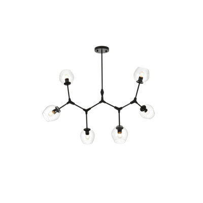 Spinks 7-Light Sputnik Modern Linear Chandelier 