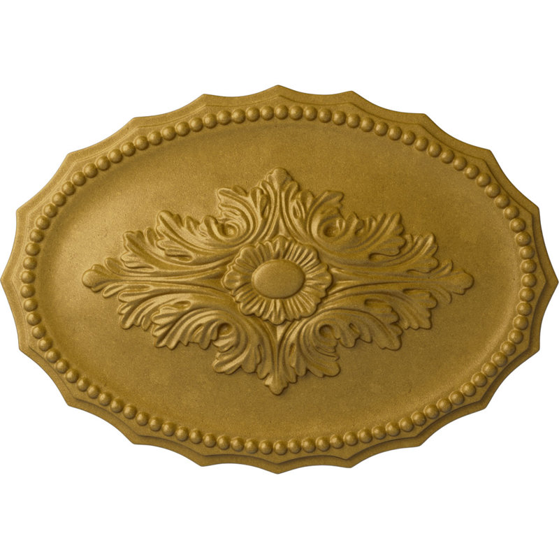 Médaillon de plafond Endurathane Oxford, l 16 7/8 po x H 11 3/4 po x P 1 1/2 po, finition dorée pharaons peinte à la main