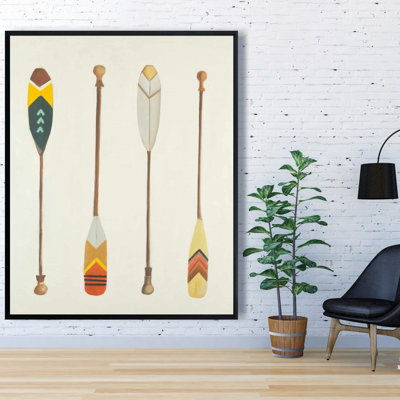 Canoe Paddles Print On Canvas