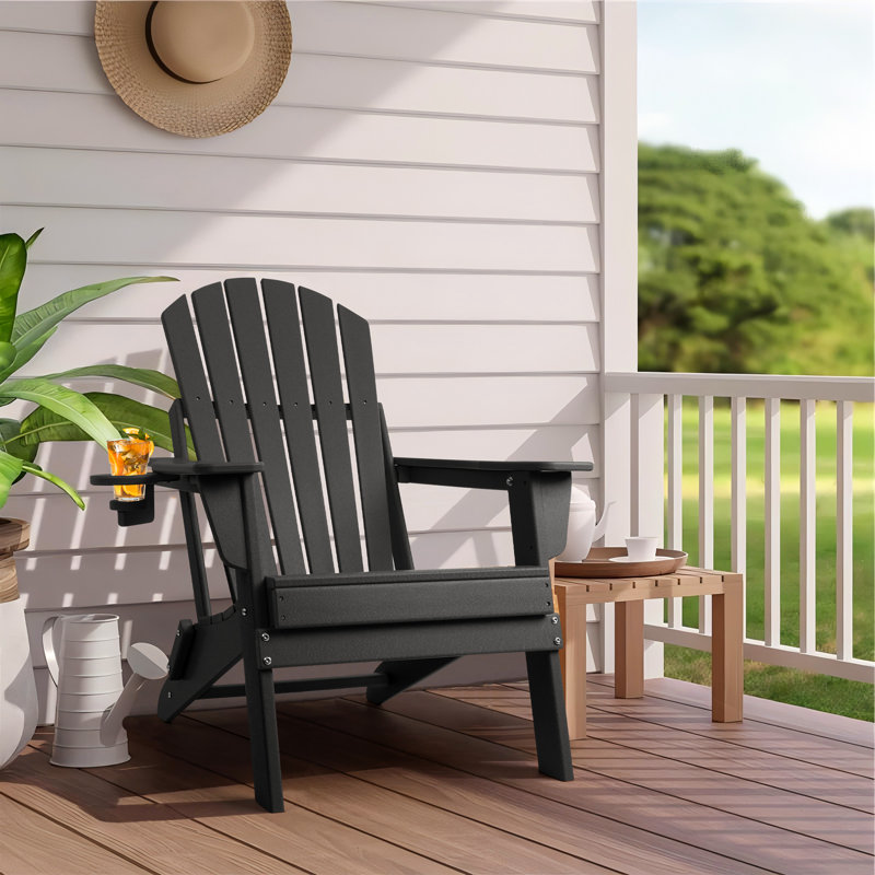 Chaise Adirondack pliante Uniopolis, Noir, noir, noir, noir