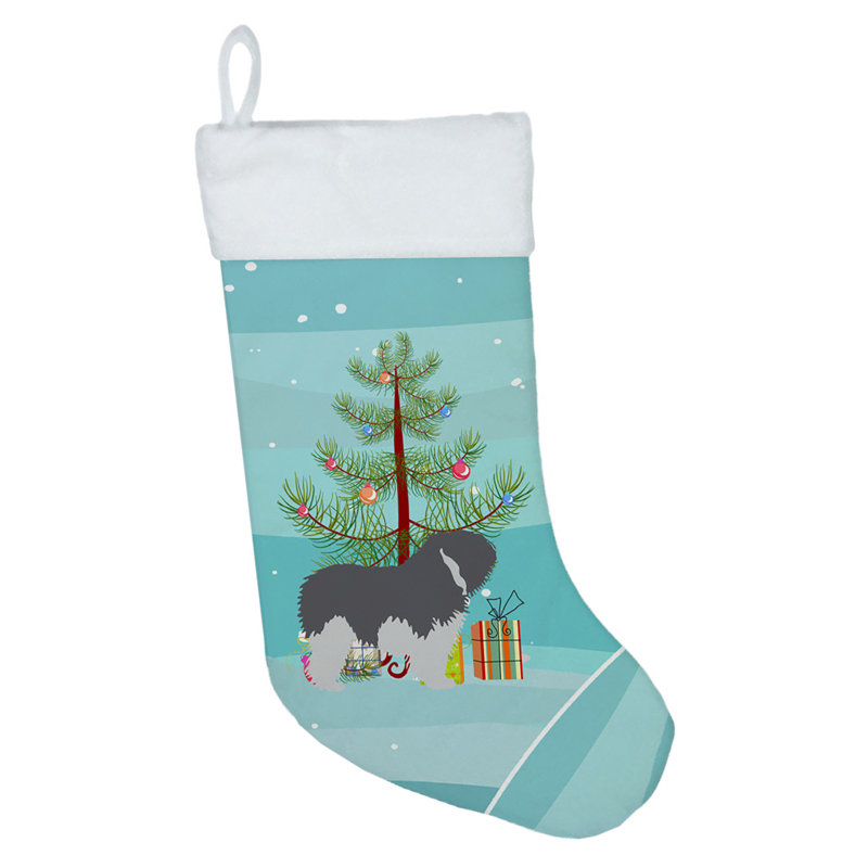 Chaussette de noël joyeux de noël, Berger polonais de plaine