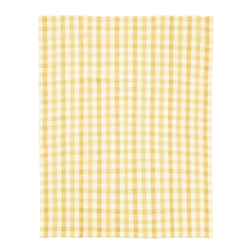 --- Rectangular Tartan Tablecloth, Yellow