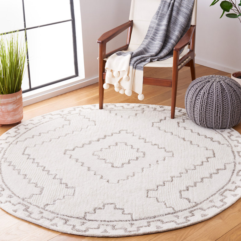 Hand Tufted Performance Oriental Rug, Round 6'