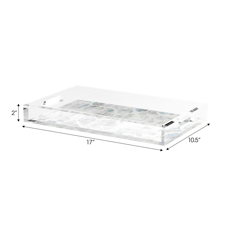 Giraffe Opulence Acrylic Rectangle Decorative Tray, 17"W x 10.5"D x 2"H
