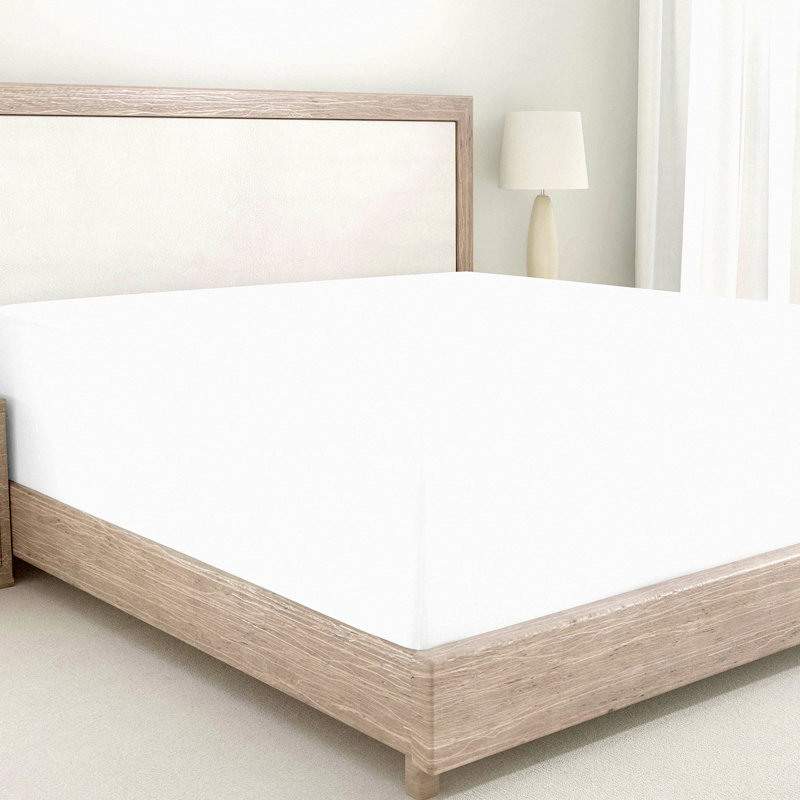 Luxury Sateen Queen Fitted Sheet - Soft 400 Thread Count Cotton, No-Pop Off Elastic, Deep Pocket Bright White - Premium Bedding for Ultimate Comfort