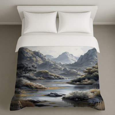 Mountain River Landscape Duvet Covers