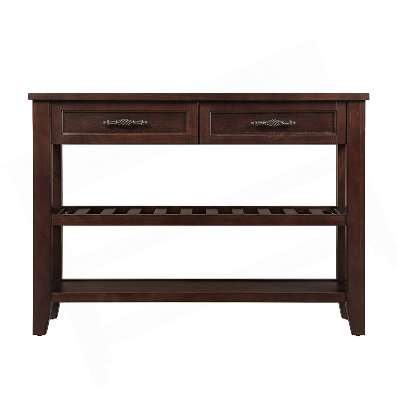 Console de 42 po avec 2 tiroirs de rangement et 2 tablettes à niveaux