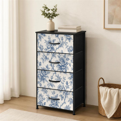 Commode à 4 tiroirs pour la chambre à coucher, style botanique, rose, rétro, floral, style rétro, doux, petit, grand, petite commode à vêtements pour organisateurs de placard