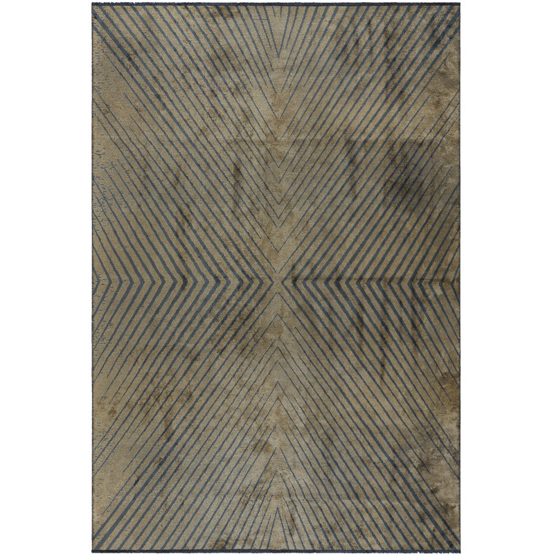 Tapis gris anthracite / brun clair à chevrons Rapture, Rectangle 7 pi 10 po x 9 pi 10 po